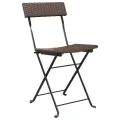 Chaises de bistrot pliantes 8pcs Marron Résine tressée et acier