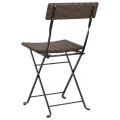Chaises de bistrot pliantes 8pcs Marron Résine tressée et acier