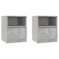 Tables de chevet 2 pcs Gris béton 40x40x50 cm Aggloméré