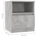 Tables de chevet 2 pcs Gris béton 40x40x50 cm Aggloméré