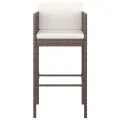 Tabourets de bar lot de 4 avec coussins marron résine tressée