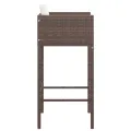 Tabourets de bar lot de 4 avec coussins marron résine tressée