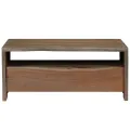 Table basse Acacia massif Bord assorti 90 x 50 x 40 cm Gris