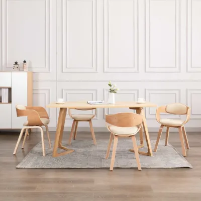 Chaises à manger lot de 4 bois courbé et similicuir