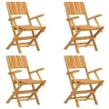Chaises de jardin pliantes 4 pcs 55x61x90 cm bois massif teck