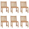Chaises de jardin 6 pcs avec coussins Bois de teck massif