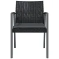 Chaises de jardin et coussins lot de 2 noir 56,5x57x83 cm rotin