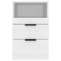 Tables de chevet 2 pcs Blanc brillant Bois d'ingénierie