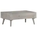 Table basse Gris 100x60x40 cm Bois massif de manguier brut