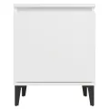 Tables de chevet avec pieds en métal 2 pcs Blanc 40x30x50 cm