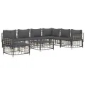 Salon de jardin 8 pcs avec coussins anthracite résine tressée