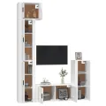 Ensemble de meubles TV 5 pcs Blanc brillant Bois d'ingénierie