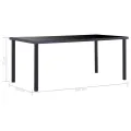 Table de salle à manger Noir 180x90x75 cm Verre trempé