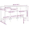 Table de bar Blanc 180x80x110 cm Bois massif de pin