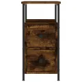 Tables de chevet 2 pcs chêne fumé 30x60x60 cm bois d'ingénierie