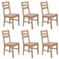 Chaises à manger lot de 6 bois d'acacia massif