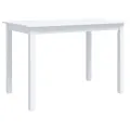 Table de salle à manger Blanc 114x71x75 cm Bois d'hévéa massif