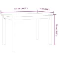 Table de salle à manger Blanc 114x71x75 cm Bois d'hévéa massif