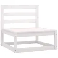 Canapé à 4 places de jardin Blanc Bois de pin solide