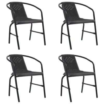 Chaises de jardin 4 pcs Rotin plastique et acier 110 kg