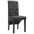 Chaises à manger lot de 4 gris foncé tissu