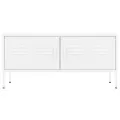 Meuble TV Blanc 105x35x50 cm Acier