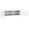 Meuble TV Blanc 105x35x50 cm Acier