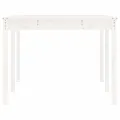 Table de jardin blanc 203,5x100x76 cm bois massif de pin