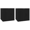 Meubles TV muraux 2 pcs Noir 40x34,5x40 cm