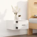 Table de chevet murale Blanc 50x36x25 cm