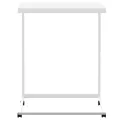 Table d'appoint avec roues Blanc 55x35x70 cm Bois d'ingénierie