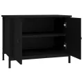 Meuble TV avec portes noir 60x35x45 cm bois d'ingénierie