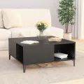 Table basse noir 80x80x36,5 cm bois d'ingénierie