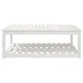 Table de jardin blanc 121x82,5x45 cm bois massif de pin