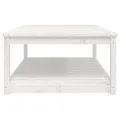 Table de jardin blanc 121x82,5x45 cm bois massif de pin