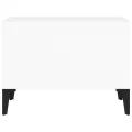 Table basse Blanc brillant 60x50x36,5 cm Bois d'ingénierie