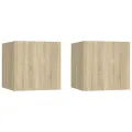 Meubles TV muraux 2 pcs Chêne sonoma 30,5x30x30 cm