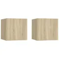 Tables de chevet 2 pcs Chêne sonoma 30,5x30x30 cm Aggloméré