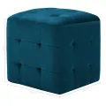 2 pcs Tables de chevet Bleu 30x30x30 cm Tissu velours