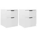 Tables de chevet 2 pcs Blanc brillant 40x40x50 cm Aggloméré