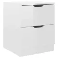 Tables de chevet 2 pcs Blanc brillant 40x40x50 cm Aggloméré
