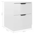 Tables de chevet 2 pcs Blanc brillant 40x40x50 cm Aggloméré