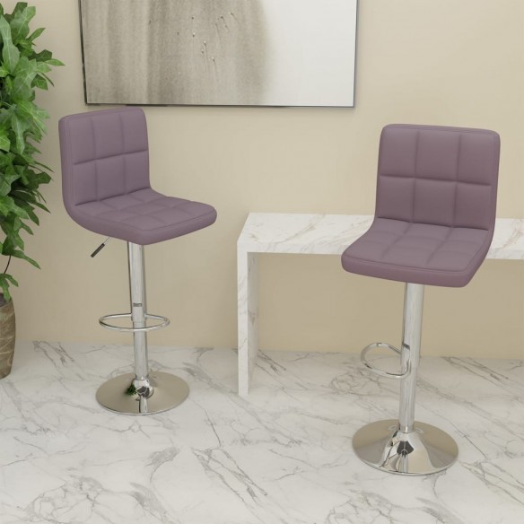 Tabourets de bar lot de 2 taupe tissu