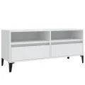 Meuble TV blanc 100x34,5x44,5 cm bois d'ingénierie