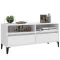 Meuble TV blanc 100x34,5x44,5 cm bois d'ingénierie