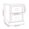 Tables de chevet 2 pcs noir 39x39x47,5 cm bois d'ingénierie