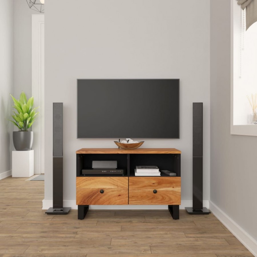 Meuble TV 70x33x46 cm Bois d'acacia massif