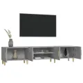 Meuble TV gris béton 180x31,5x40 cm bois d'ingénierie