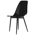 Chaises à manger lot de 6 noir PP