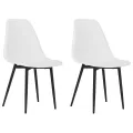 Chaises à manger lot de 2 blanc PP